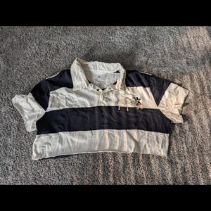 Custom Cropped Disney polo with embroidered‎ Mickey Mouse shirt